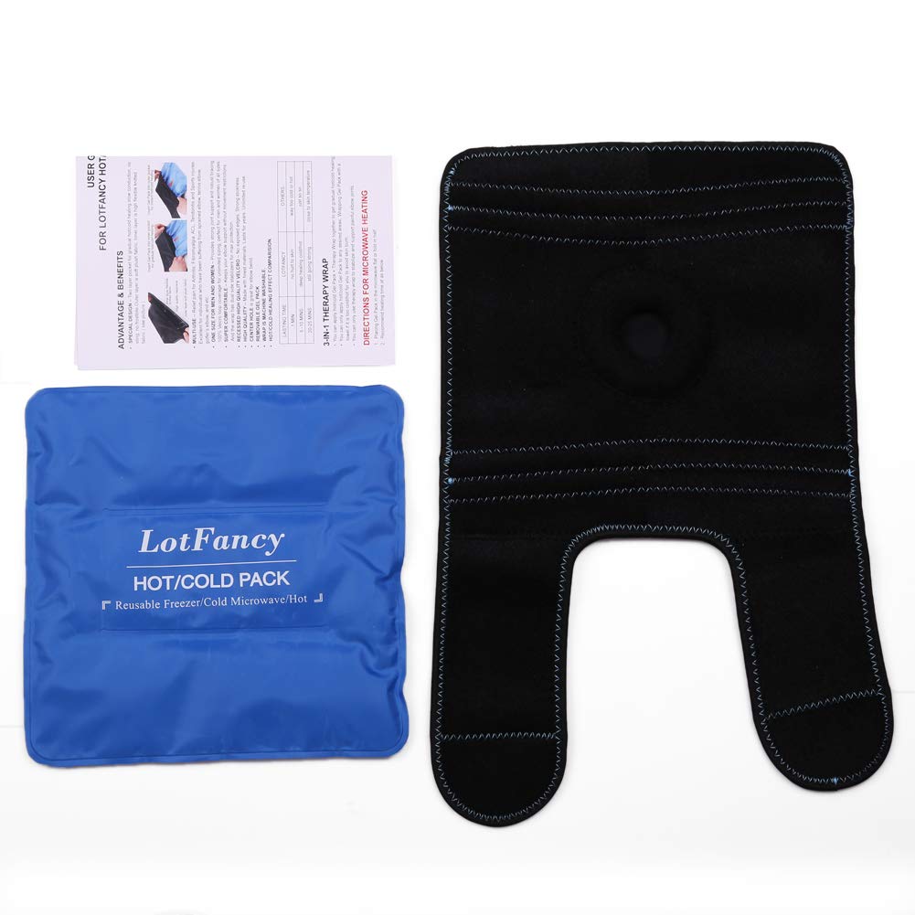 LotFancy Elbow Ice Pack, Reusable Gel Pack with Brace Wrap, Hot Cold Therapy Compress for Tendonitis and Golfers, Tennis Elbow, Arthritis, Bursitis, Sports Injuries Pain Relief