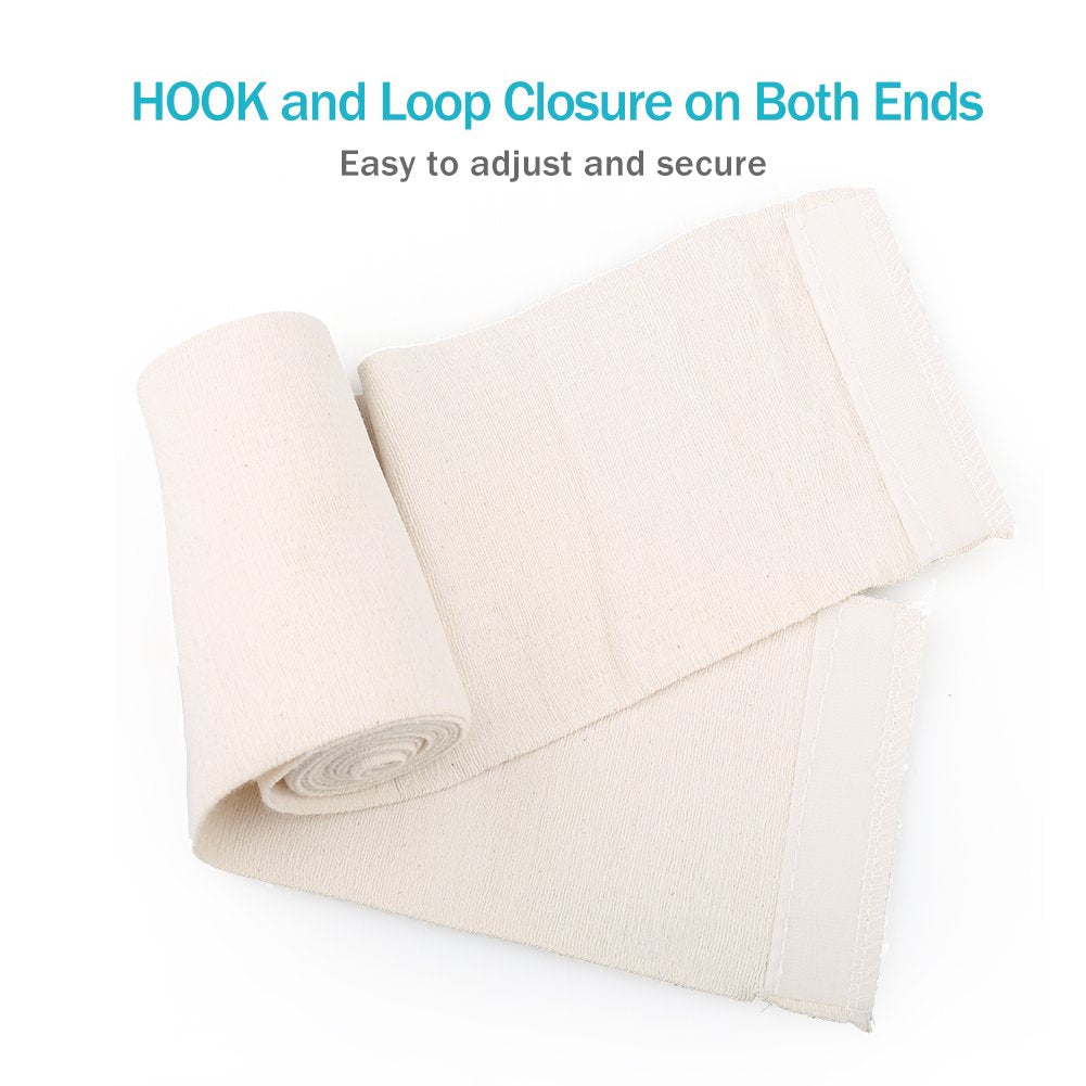 Pack of 2 White Cotton Elastic Bandage with Hook Closure on Both Ends