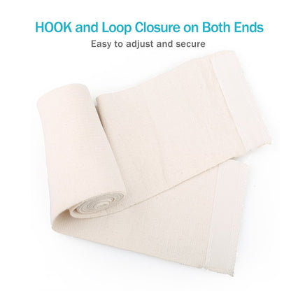 Pack of 2 White Cotton Elastic Bandage with Hook Closure on Both Ends