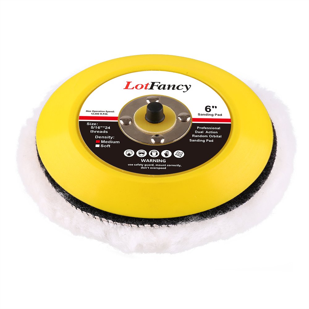 LotFancy Lambs Wool Hook and Loop Polishing Pad