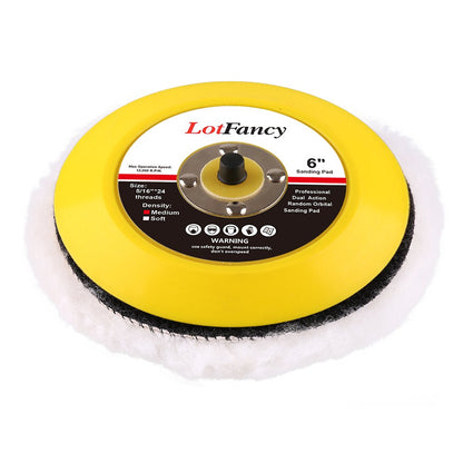 LotFancy Lambs Wool Hook and Loop Polishing Pad