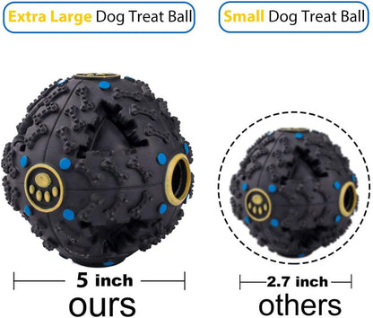 2 PCS Dog Treat Ball, Interactive Food Treat Dispensing Dog Toys, Dog Squeaky Balls, Dog Puzzle Toys, Non-Toxic Natural Rubber Dog Chew Ball Toys for Puppy Dog Tooth Cleaning