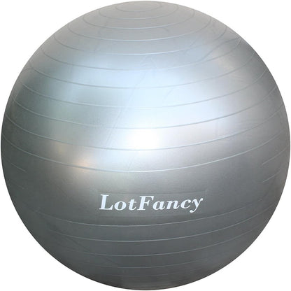 LotFancy Exercise Stability Ball with Foot Pump Fitness Balance Ball for Yoga Pilates Gym, Thick, Heavy Duty, Anti-Burst, 55cm 65cm 75cm Available