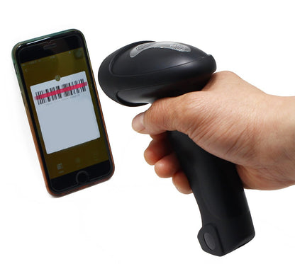 LotFancy 2.4G Wireless CCD Barcode Scanner Reader for Computer PC Mobile Phone Screen Bar Code Scan, Rechargeable & Handheld, 60-Hours Working Time, Store up to 2600 Barcodes