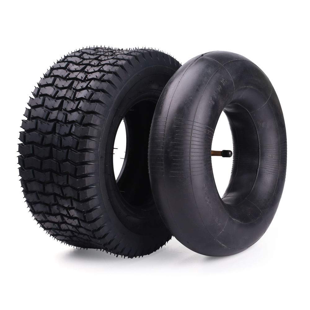 Tire & Inner Tube Set for Razor Dirt Quad and Go Kart, Dirt Bike, ATV, Yard Tractors, Lawn Mower, Wagons, Hand Trucks, Premium Replacement Tire Inner Tube with Bent Metal Valve Stem