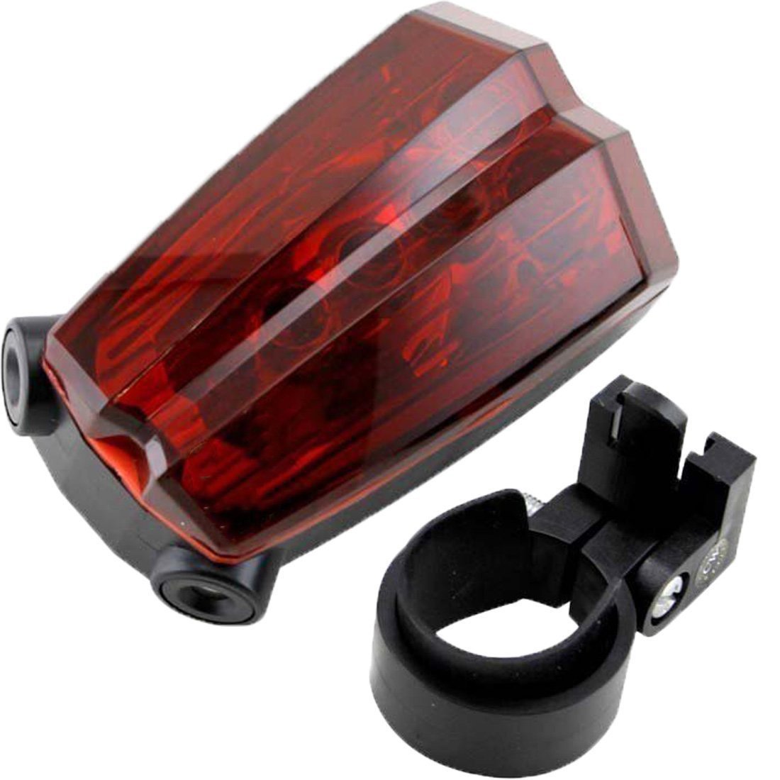 Bike Tail Light by LotFancy - Bicycle Rear Light for Lane Safety - 5 LED & 2 Laser Beam for Cycling Riding Warning