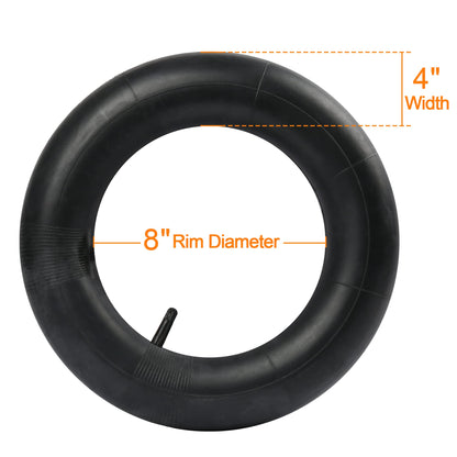 LotFancy 4.80/4.00-8" Inner Tubes for Hand Trucks, Dolly, Lawn Mowers, Snow Blowers, Wheelbarrows, Generators and More, Straight Valve, 2Pcs Tube for 4.80 4.00-8/480/400-8 Wheel