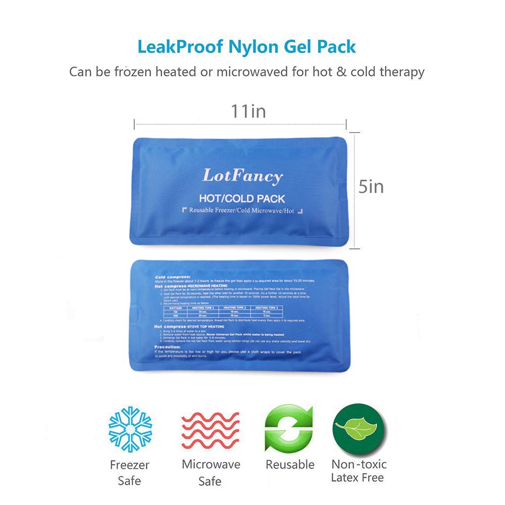 LotFancy Gel Ice Pack with Shoulder Wrap, Hot Cold Pack Therapy, 11x5 in