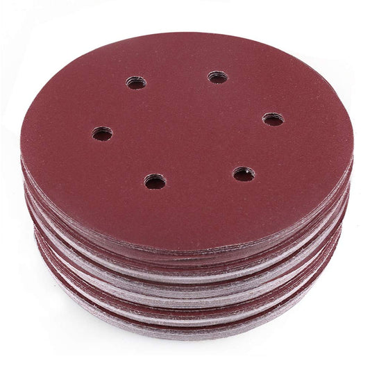 90PCS Sanding Disc, Hook and Loop 240 Grit Sandpaper, 6in 6 Holes Orbit Sander Paper by LotFancy