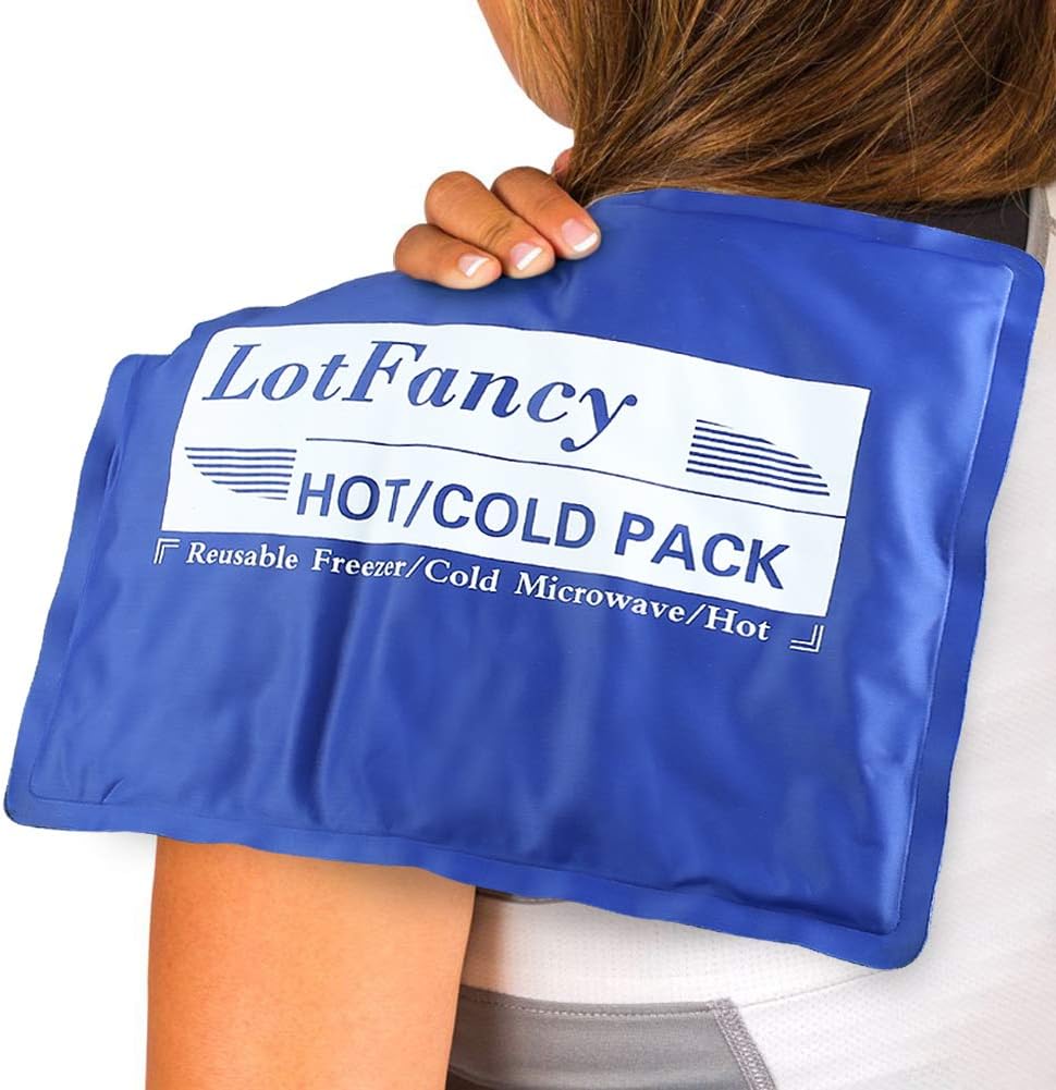 Reusable Gel Ice Pack for Hot Cold Therapy by LotFancy, Ideal for Injuries First Aid Back Shoulder Neck Head (11.5 x 9.5 Inches)