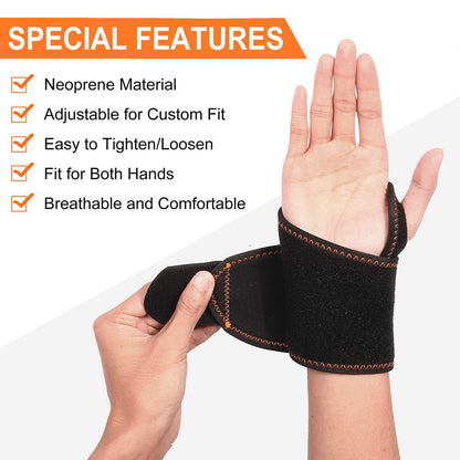 LotFancy 1 Pair Wrist Brace for Carpal Tunnel for Women Men, Wrist Support, Adjustable Wrap for Tendonitis, Arthritis, Sprained Wrist Pain Relief, Neoprene Wrist Stabilizer with Thumb Loop Design