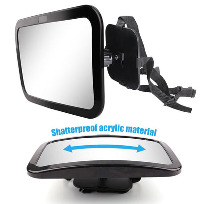 LotFancy Rear Facing Baby Back Seat View Mirror,Safe,Shatter-Proof,Large Size,Clear-Sight