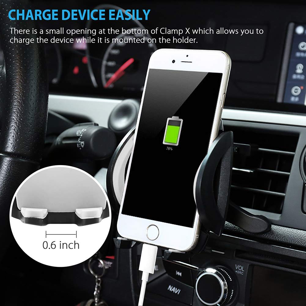 LotFancy Air Vent Car Phone Mount, Universal Cell Phone Holder with 360°Rotation, Mobile Phone Car Mount Cradle with One Touch Design Compatible with Phone 11 Pro Max/XR/XS Max/XS/X/8/8 Plus/7