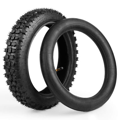 LotFancy 3.00-12 Dirt Bike Tire & Inner Tube Set, 80/100-12 Knobby Tire for Motocross, Dirt Bike, Off Road, Trail Motorcycle, Heavy Duty Front or Rear Tire Replacement with TR87 Valve Stem