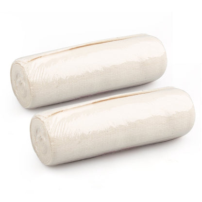 Pack of 2 White Cotton Elastic Bandage with Hook Closure on Both Ends