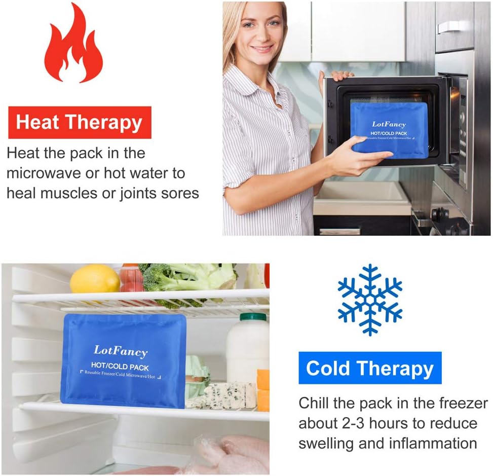 LotFancy Hot Cold Pack for Lower Back Pain Relief, Belly, Waist, Hip, Lumbar, Abdomen Injuries - Gel Ice Pack with Wrap - Cooling Heating Therapy for Sciatica Nerve, Coccyx, Scoliosis Herniated Disc