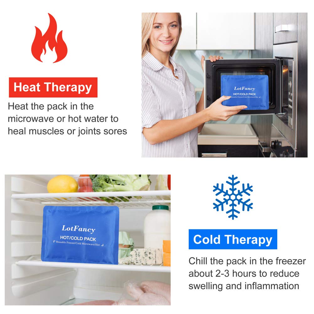 LotFancy Hot Cold Pack for Lower Back Pain Relief, Belly, Waist, Hip, Lumbar, Abdomen Injuries - Gel Ice Pack with Wrap - Cooling Heating Therapy for Sciatica Nerve, Coccyx, Scoliosis Herniated Disc