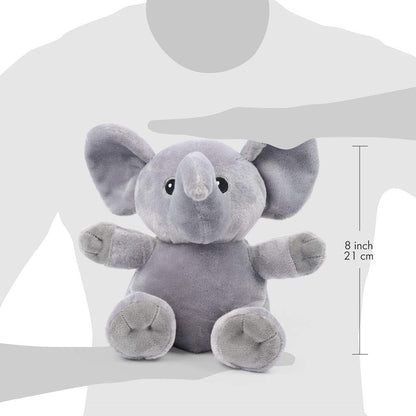 LotFancy Elephant Stuffed Animal, Elephant Plush Toys, Soft Plushies Gifts for Kids, Grey Sitting Elephant for Baby