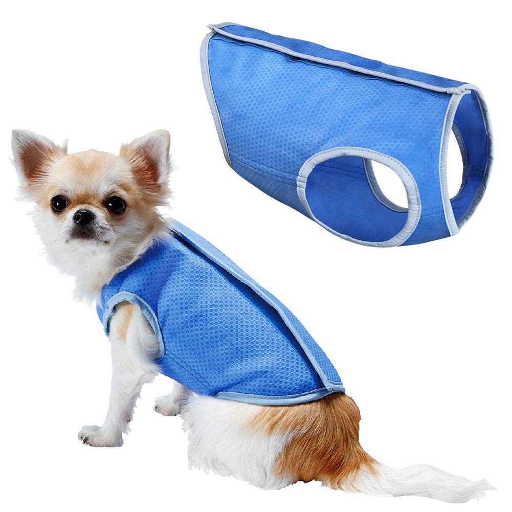 LotFancy Dog Cooling Vest Swamp Cooler Dog Jacket Coat for Puppy Dog Cats Kittens Pets, Blue