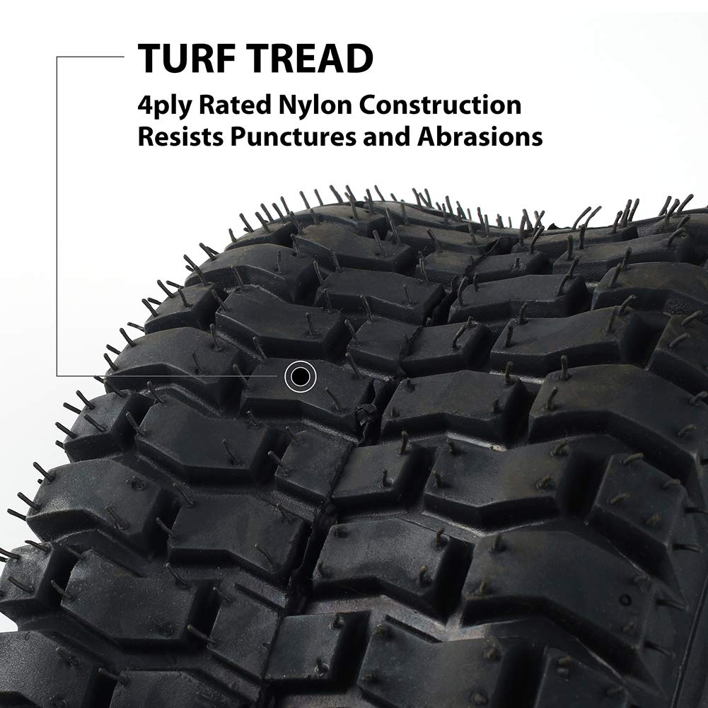 LotFancy 2PCS 15x6.00-6 tire, Turf Tubeless Tire Replacement for Lawn Tractor Riding Lawn Mower Golf Cart, 4 Ply Rated, Tire Only