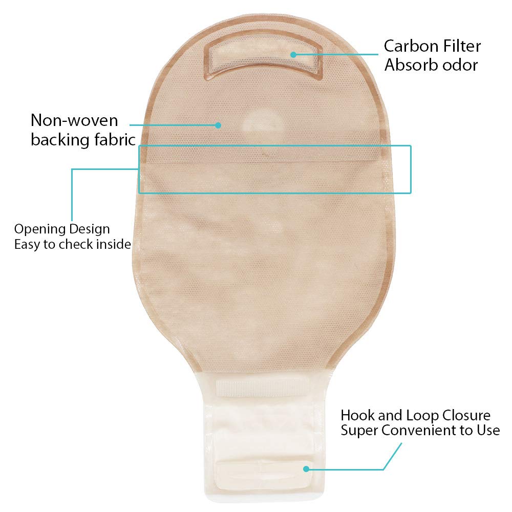 LotFancy Drainable Pouch - Ostomy Bags for Colostomy Ileostomy Stoma Care, Cut-to-Fit, One-Piece System