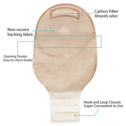 LotFancy Drainable Pouch - Ostomy Bags for Colostomy Ileostomy Stoma Care, Cut-to-Fit, One-Piece System