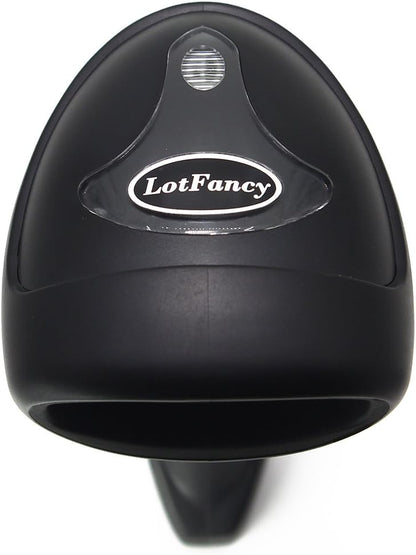 LotFancy 2.4G Wireless CCD Barcode Scanner Reader for Computer PC Mobile Phone Screen Bar Code Scan, Rechargeable & Handheld, 60-Hours Working Time, Store up to 2600 Barcodes