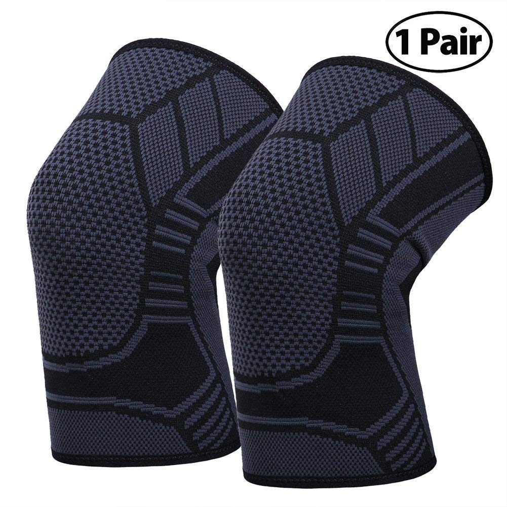 Knee Compression Sleeve, 1 Pair Knee Braces for Men Women, Knee Support for Arthritis, Meniscus Tear, ACL, Running, Squat, Basketball, Pain Relief, Latex-Free, Anti-Slip, M Size