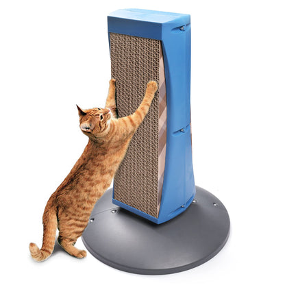 20" Tall Cat Scratching Post, Removable Corrugated Cat Scratcher Pads, Kitty Activity Pole Tree Cat Scratcher Cardboard for Furniture Protecting with Round Rotating Plastic Base