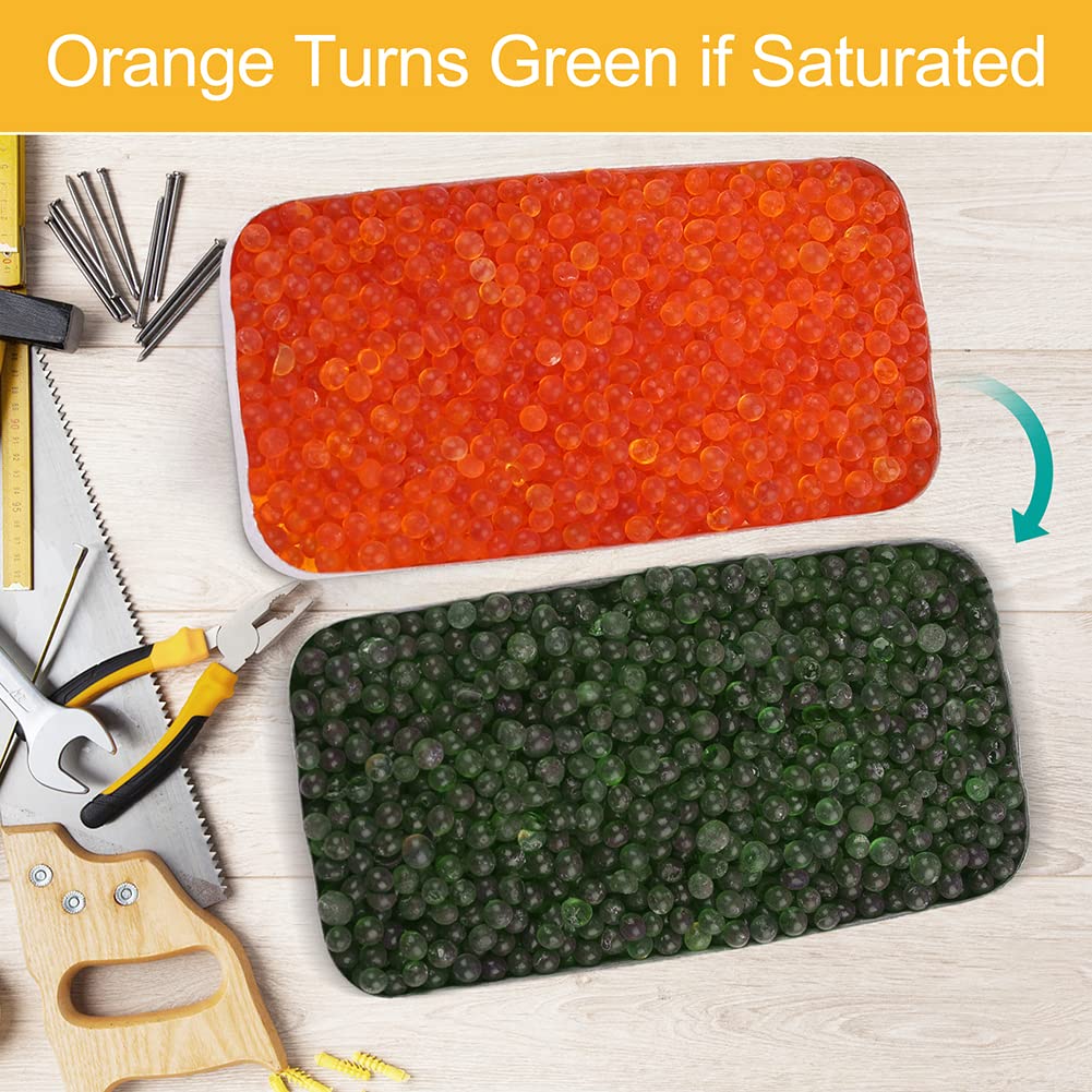 LotFancy 40 Gram Indicating Silica Gel Desiccant Canister, (Orange to Dark Green), Reusable Desiccant Dehumidifier for Car, Closet, Cabinet, No Cobalt II Chloride