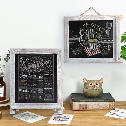 Magnetic Chalkboard Sign, Wood Framed Blackboard, Rustic Chalk Board Easel for Menu Kitchen Wedding Farmhouse Décor, Tabletop or Wall Hanging Display