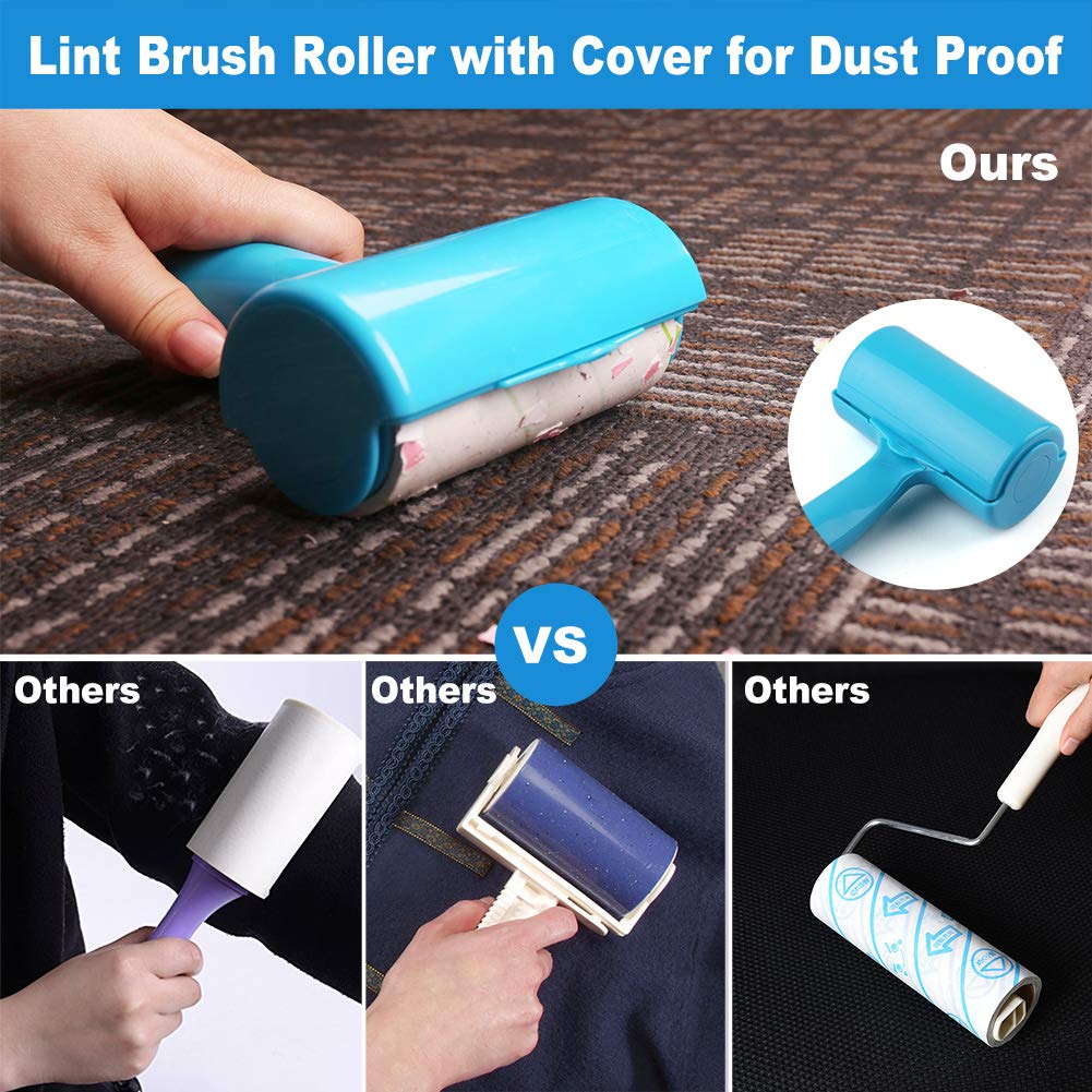 LotFancy Lint Rollers for Pet Hair Extra Sticky, 240 Sheets, 3 Roller, Pet Hair Remover for Dog Cat