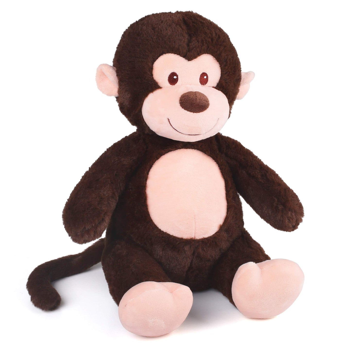 LotFancy Monkey Stuffed Animal, Soft Cuddly Stuffed Monkey, Cute Stuffed Animal Plush Toy for Kids, Great Birthday Christmas Thanksgiving Gift for Toddlers Newborn Registry or Baby Shower