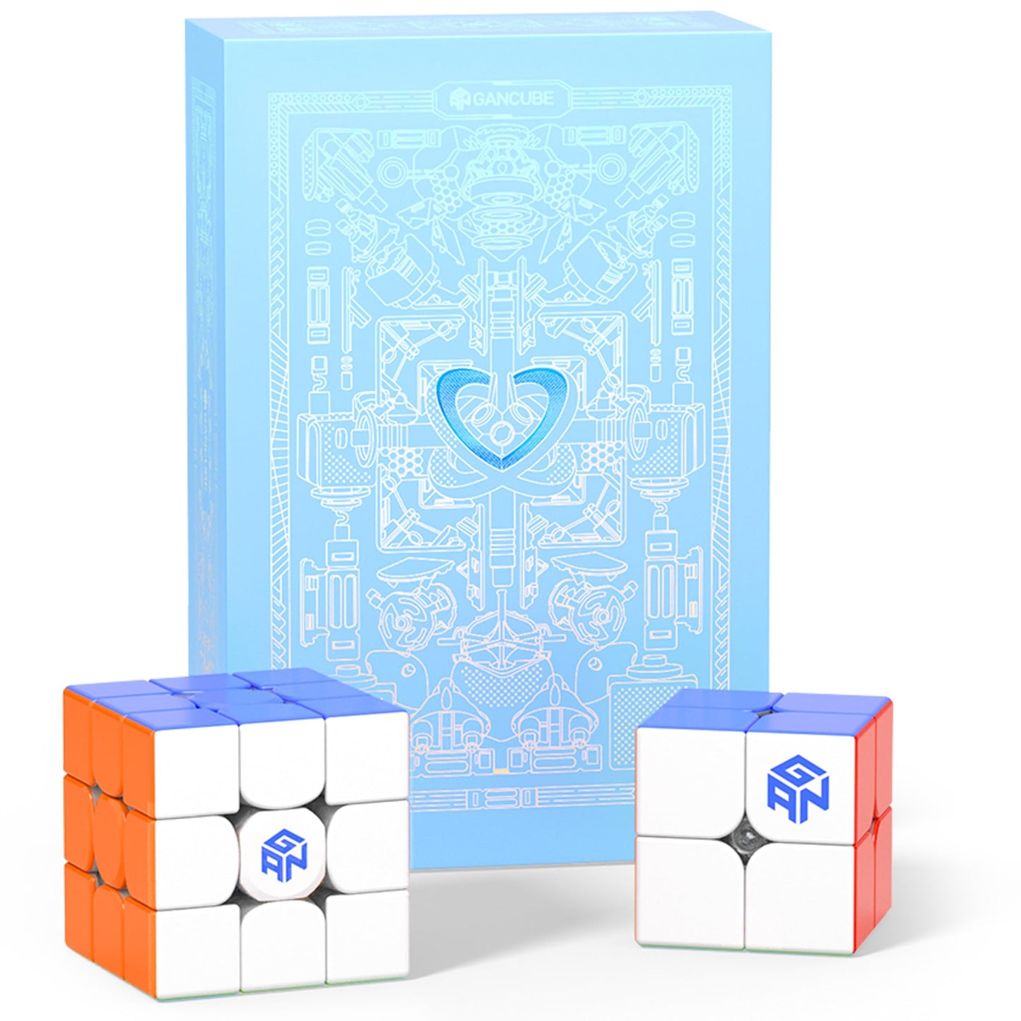 GAN Combo Speed Cube, GAN 11Air & GAN 251 V2 with Blue Gift Box, 3x3 Speed Cube and 2x2 Speed Cube Set