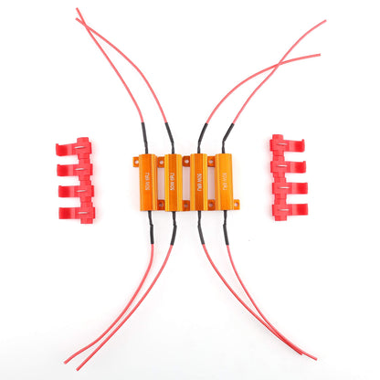 LotFancy Load Resistors 50W 6ohm, 4 Pack, Fix LED Bulb Fast Hyper Flash, Turn Signal Blink Error Code, LED License Plate Lights