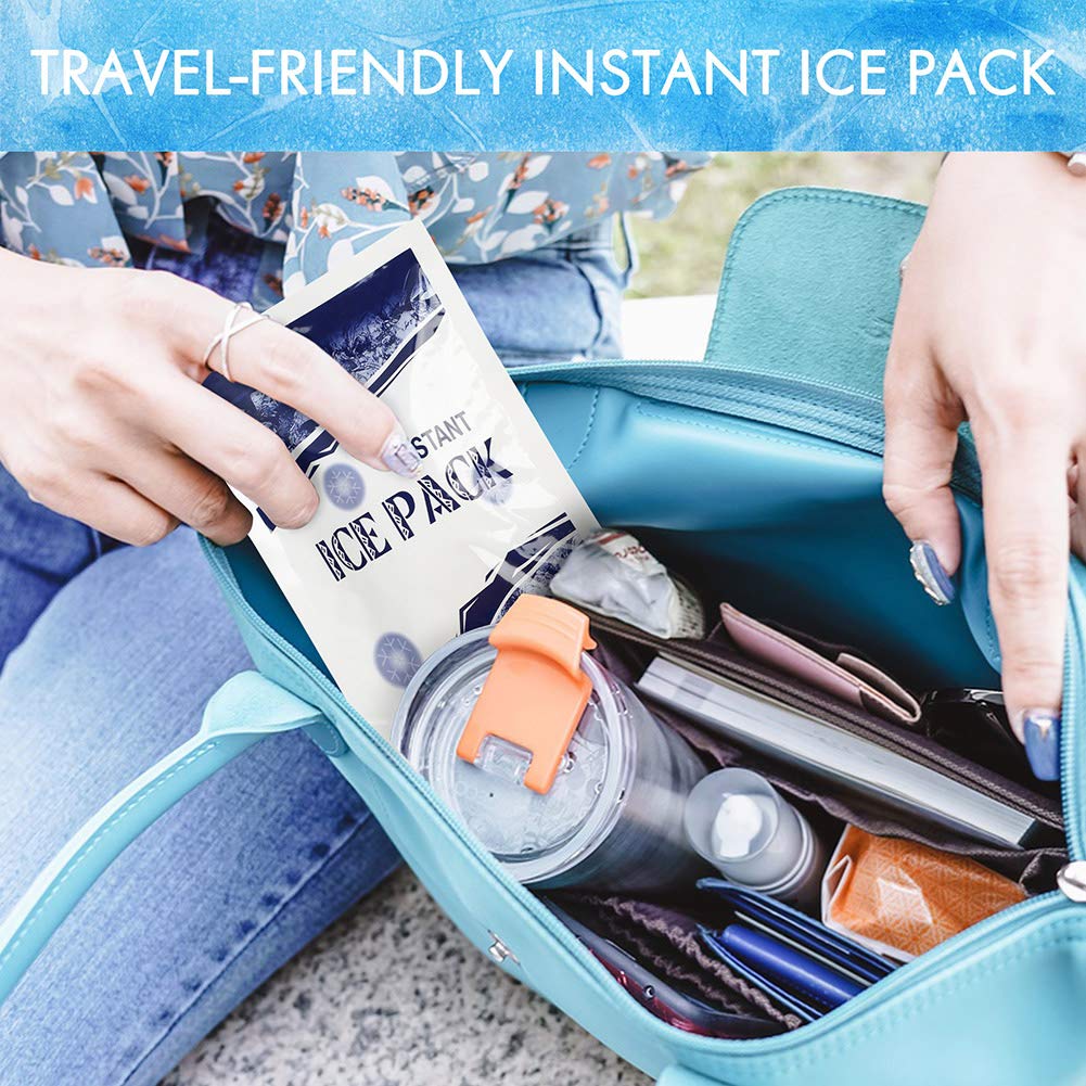 LotFancy Instant Ice Pack, 12PCS Disposable Cold Packs, Cold Therapy Compress for Emergency First Aid, Sports Injuries, Swelling, Toothaches, Sprains, 6 Small and 6 Large