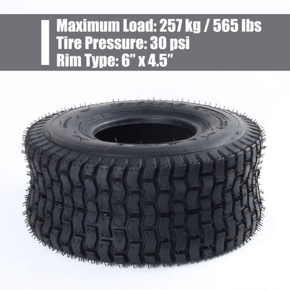 15x6.00-6 15x6x6 15-6-6 Turf Tubeless Tire Replacement for Lawn Tractor Riding Lawn Mower Golf Cart, 4 Ply Rated, Tire Only