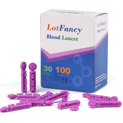 LotFancy Lancets for Blood Testing, 30 Gauge,  Twist Top Lancets for Glucose Diabetes Testing, Sterile, Disposable, Diabetic Supplies, Blood Sugar Test