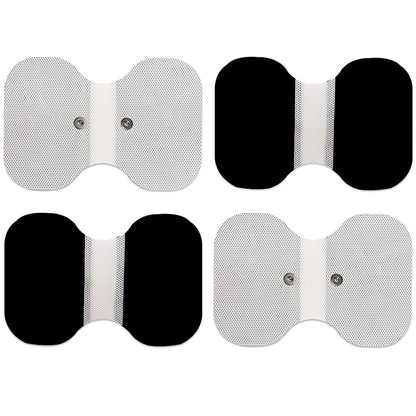 LotFancy TENS Unit Pads 4.3” X 6”, 4Pcs Snap Electrode Pads Large, Butterfly Shape, Reusable, Self-Adhesive