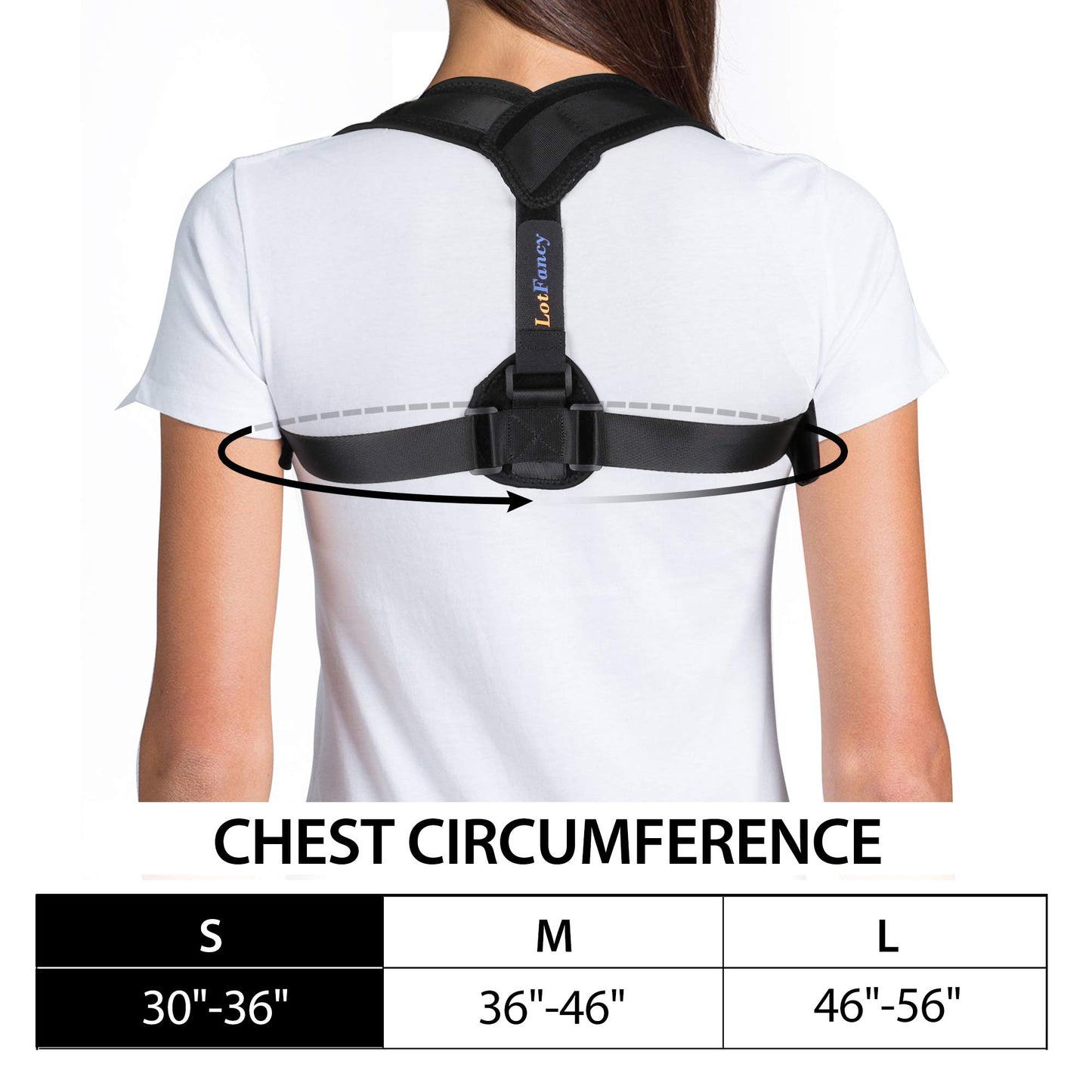 LotFancy Posture Corrector for Women, Kids Over 10, Teens, Under Clothes, Adjustable Upper Back Brace For Clavicle Support Small (30"-36" in Chest Circumference)