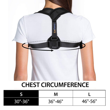 LotFancy Posture Corrector for Women, Kids Over 10, Teens, Under Clothes, Adjustable Upper Back Brace For Clavicle Support Small (30"-36" in Chest Circumference)