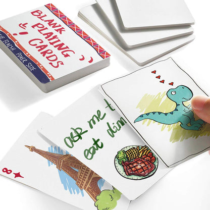 LotFancy Blank Playing Cards, 180PCS White Blank Index Flash Cards to Write on, Printable, Study Learning Cards, DIY Gift Card, Game Cards, Matte Finish, Poker Size, 2.5" x 3.5"