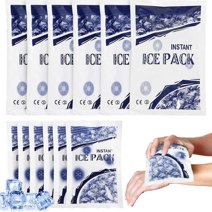 LotFancy Instant Ice Pack, 12PCS Disposable Cold Packs, Cold Therapy Compress for Emergency First Aid, Sports Injuries, Swelling, Toothaches, Sprains, 6 Small and 6 Large
