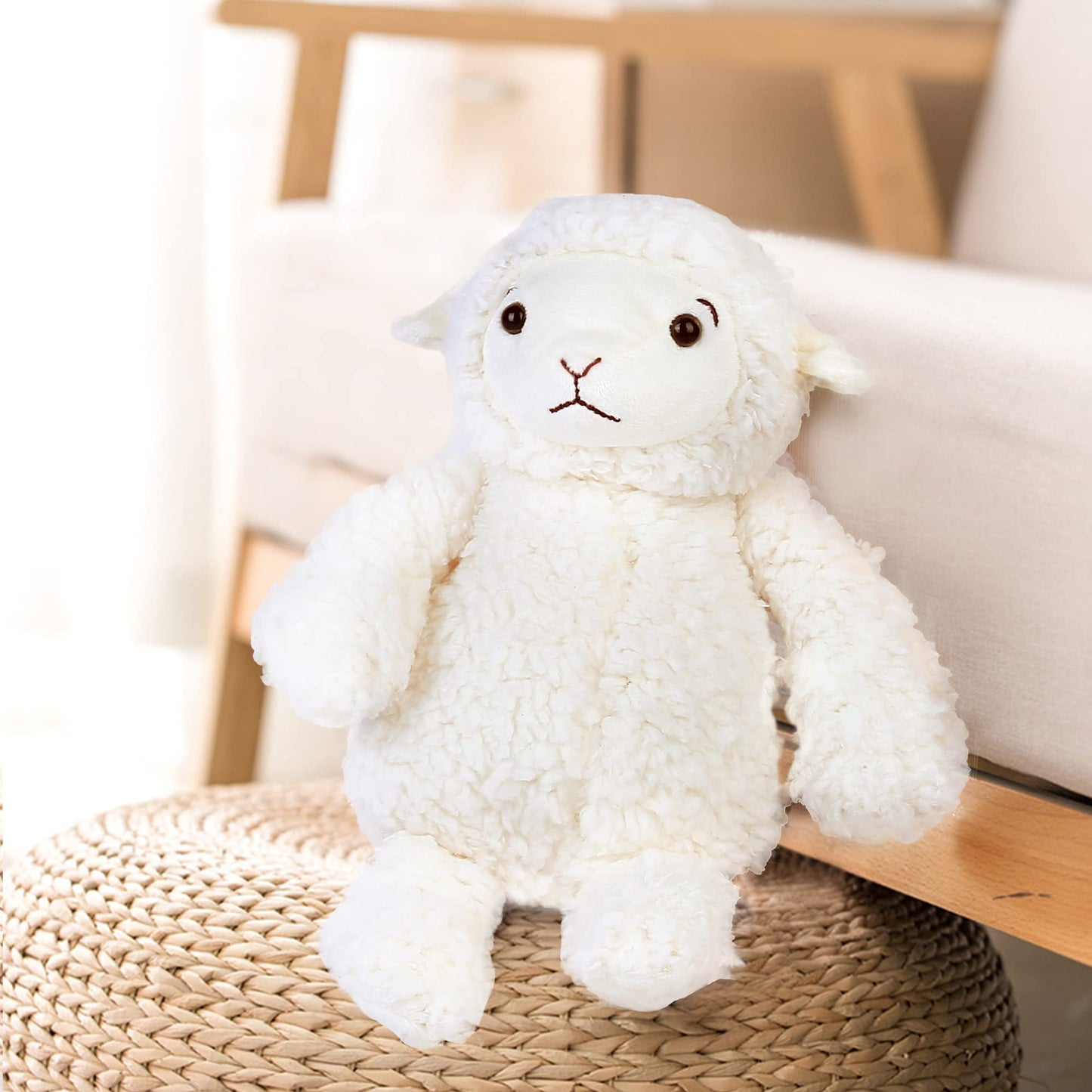 LotFancy Lamb Stuffed Animal, 12" Stuffed Lamb Plush for Baby, Cuddly Fluffy Sheep Toy, Plushies for Newborn Nursery, Easter Decoration PMT