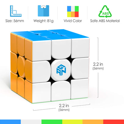 GAN 354 M V2, GAN Cube 3x3, Magnetic Speed Cube, Stickerless Magic Cube Puzzle Toy for Kids Toddlers Adults, Lite Version