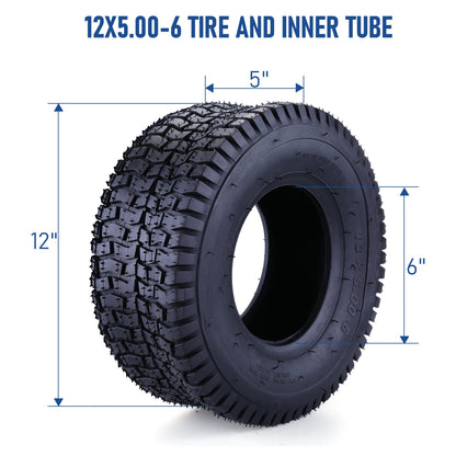 Tire & Inner Tube Set for Razor Dirt Quad and Go Kart, Dirt Bike, ATV, Yard Tractors, Lawn Mower, Wagons, Hand Trucks, Premium Replacement Tire Inner Tube with Bent Metal Valve Stem