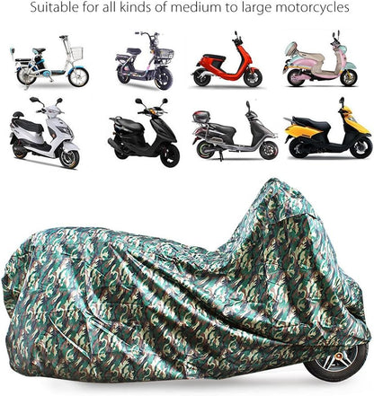 LotFancy Motorcycle Cover - All Weather Deluxe Waterproof Bike Tarp for Scooter Moped Cruiser etc.