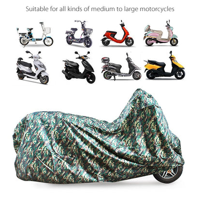 LotFancy Motorcycle Cover - All Weather Deluxe Waterproof Bike Tarp for Scooter Moped Cruiser etc.