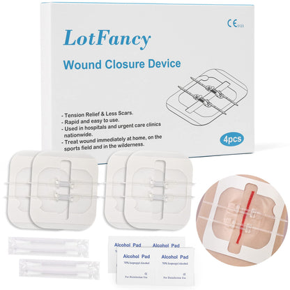 LotFancy Emergency Wound Closures,  First Aid Supplies, Medical Butterfly Bandaids, Surgical Sutures Laceration Repair Kit with Accessories, Sterile, Latex-Free