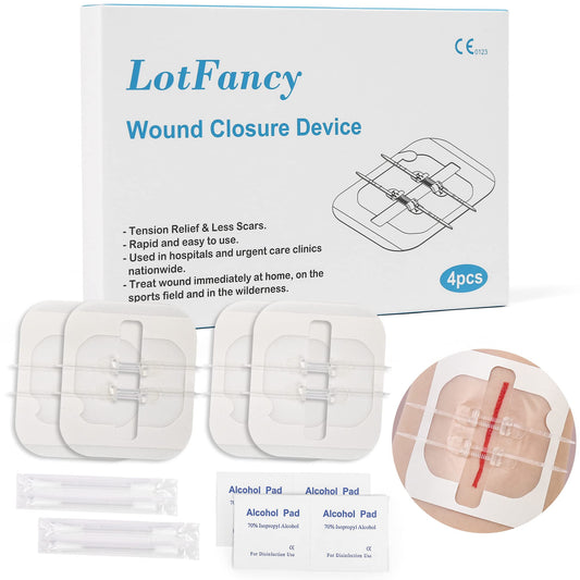 LotFancy Emergency Wound Closures,  First Aid Supplies, Medical Butterfly Bandaids, Surgical Sutures Laceration Repair Kit with Accessories, Sterile, Latex-Free